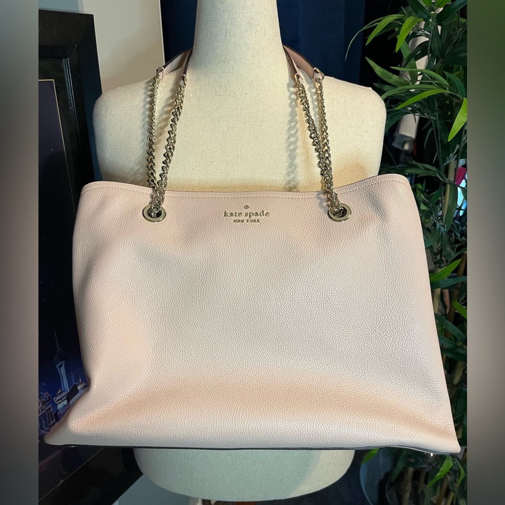 Like new Kate Spade Jordyn Chain Pale Pink Leather Tote Bag